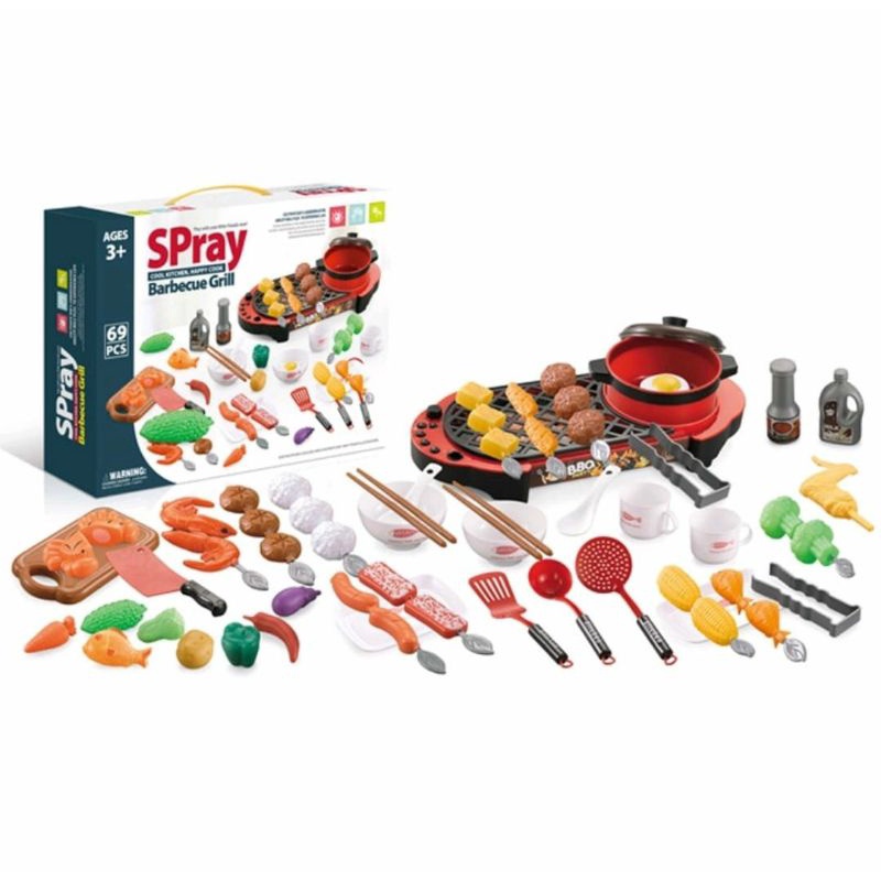 Mainan Barbeque BBQ Grill Spray bisa mengeluarkan asap