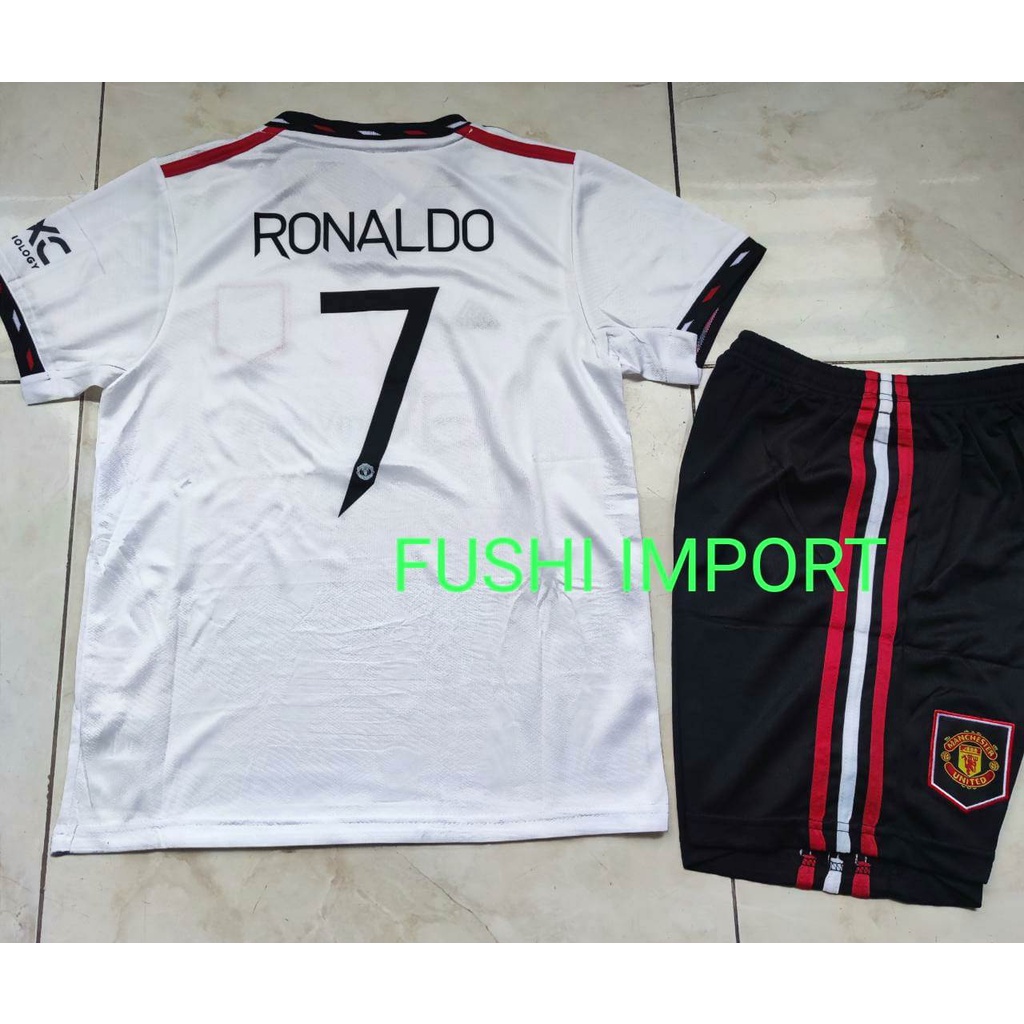 Setelan Jersey Baju Bola MU Away Kids Anak 2022 2023 Fullset Satu Set Grade Ori