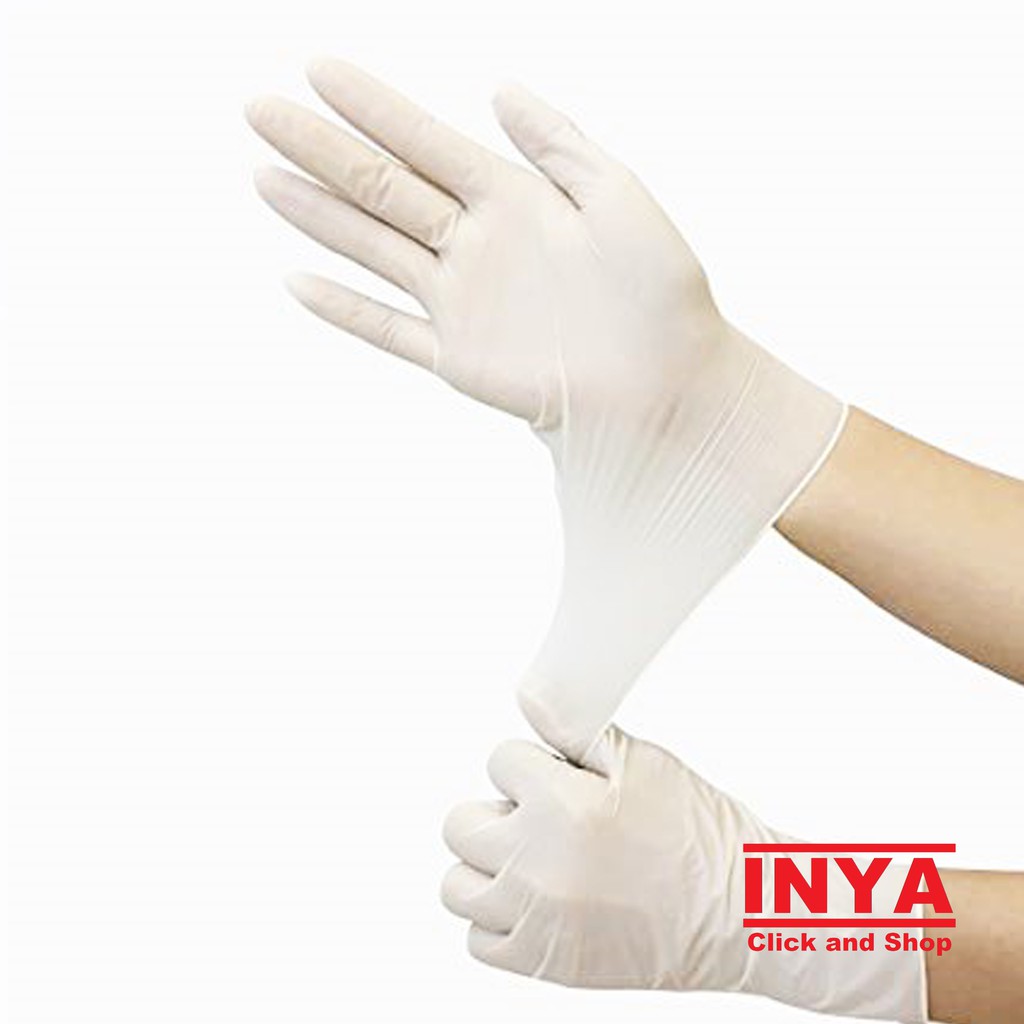 Sarung Tangan Karet Sekali Pakai - Disposable Rubber Latex Gloves - 1 Pasang