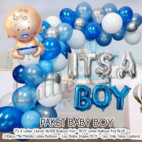 PAKET BALON FOIL BABY BOY / Balon Baby Shower / Balon Baby Born