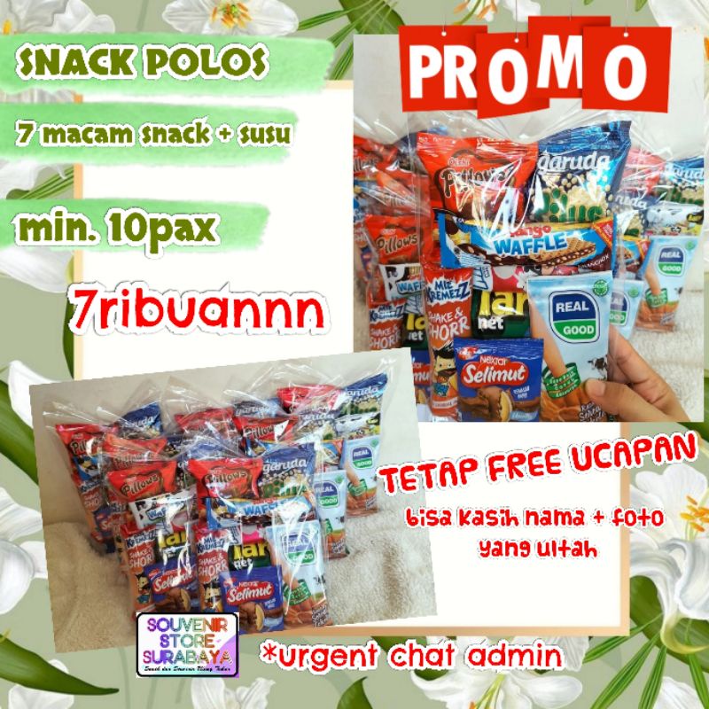 Snack ultah polos || Paket snack kemas simple || Snack ultah hemat || Snack murah || Bingkisan ultah anak