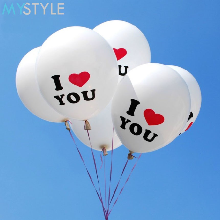 BALON LATEX I LOVE YOU  SATUAN MIN 10 PCS