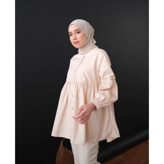 READY peplum blouse in beige by nhs.looks