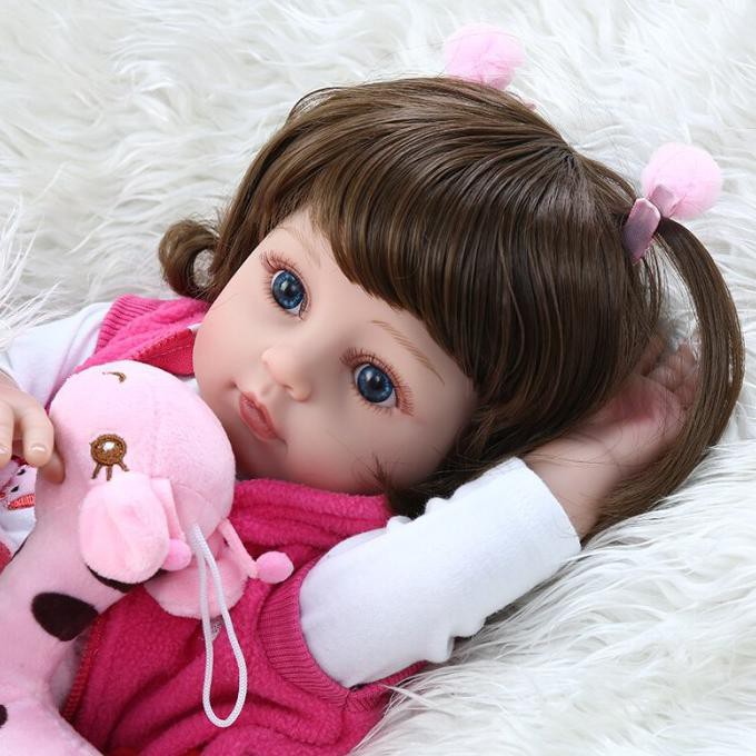 Set Mainan Boneka Bayi Perempuan Reborn 48Cm Bahan Silikon Gingunram