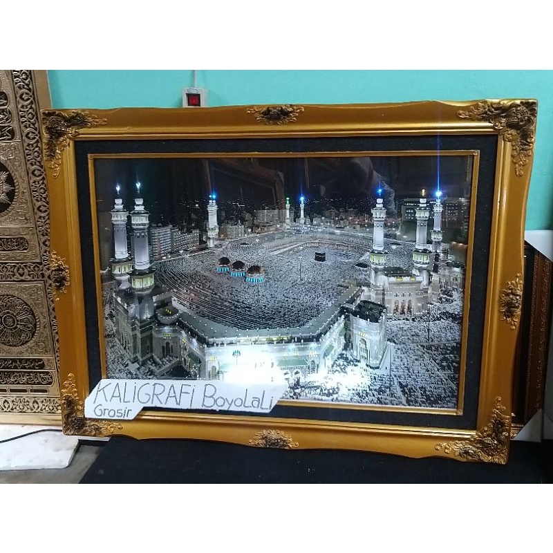 kaligrafi mekkah kabah lampu adzan + murotal 30 juzz