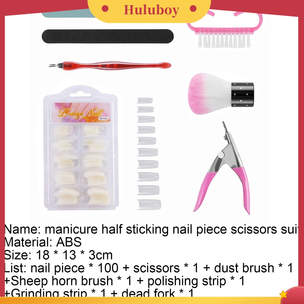 Huluboy Huluboy♡ 100pcs / Set Alat Pembentuk Ujung Kuku Bahan ABS Untuk Manicure