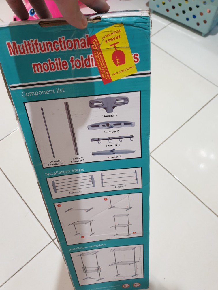 Jemuran Lipat Serbaguna 2 Tingkat Mobile Towel Rack