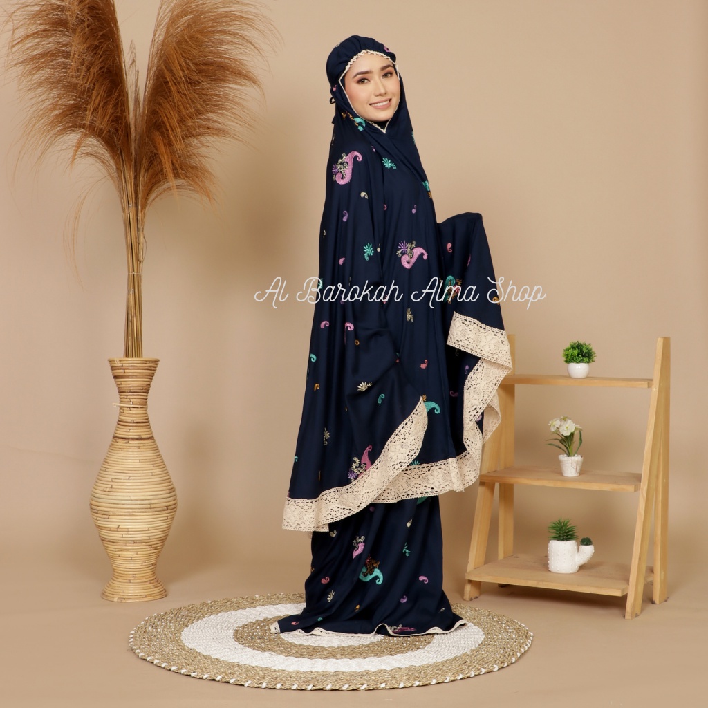 Mukena Bordir Dewasa Terbaru/Mukena Dewasa Starla/Mukena Rayon Renda Rajut