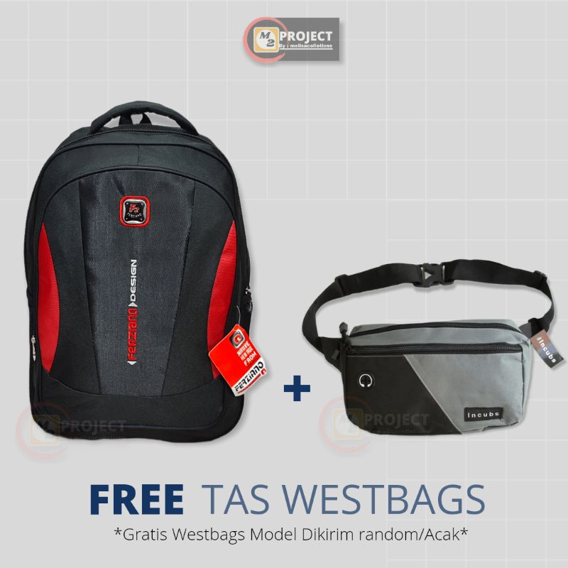 Tas Ransel Pria 25 Liter  Tas Sekolah Tas Kerja Gratis Westbags Gratis Raincover