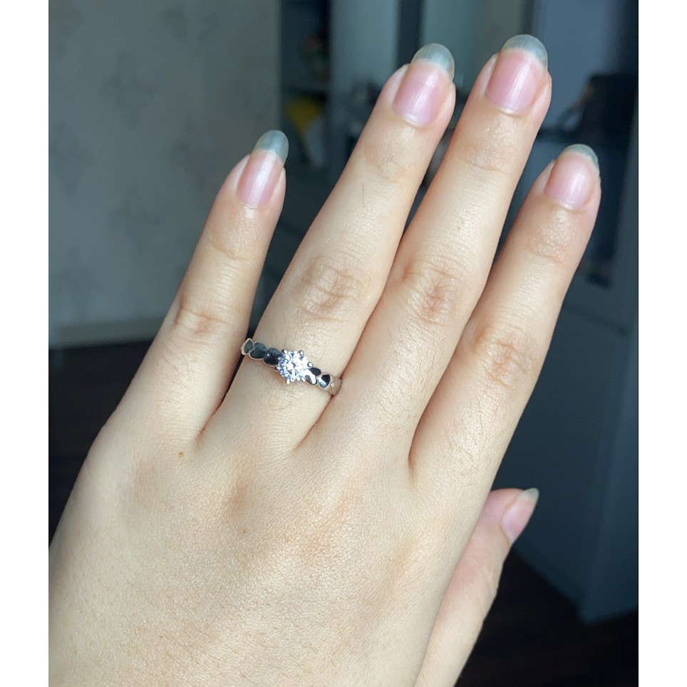 Cincin Perak Wanita Pria Couple Asli S 925 Lapis Rhodium Cocok Kawin Nikah tunangan hadiah RS021