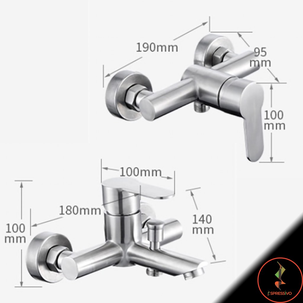 Keran bathub panas dingin | Keran sambungan selang Stainless SUS304 Anti Karat