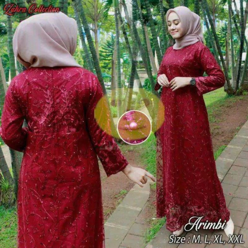 DRESS BRUKAT JUMBO LD 120 GAMIS FULL BRUKAT DEPAN BELAKANG PREMIUM GAMIS BRUKAT TERBARU GAMIS Arimbi Maxy Dress Kondangan Gamis Tile Mewah Gamis Brukat Remaja Gamis Brukat Jumbo Gamis Tulle Long Dress Kondangan Gamis Tile Premium Gamis Full Tile Mutiara