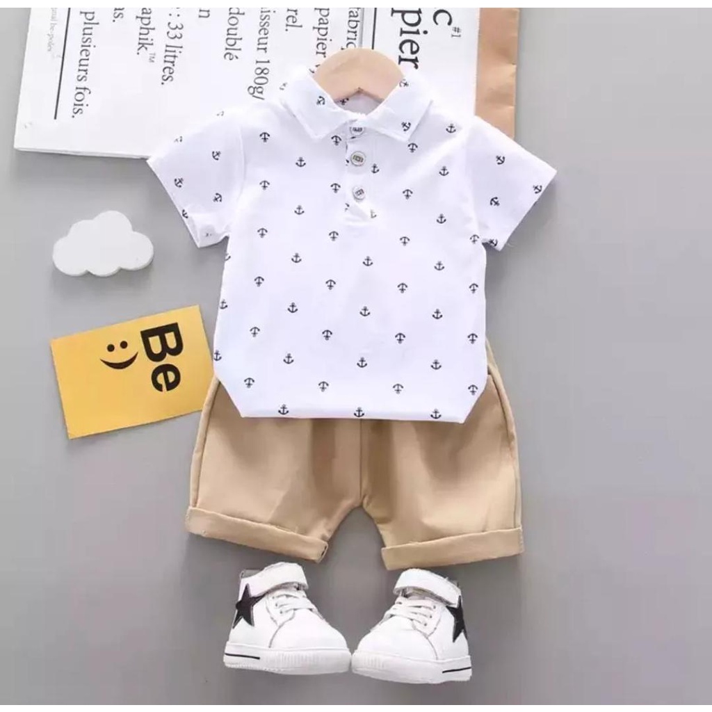 SETELAN MOTIF JANGKAR TERBARU/BISA PILIH WARNA 1-5 TAHUN