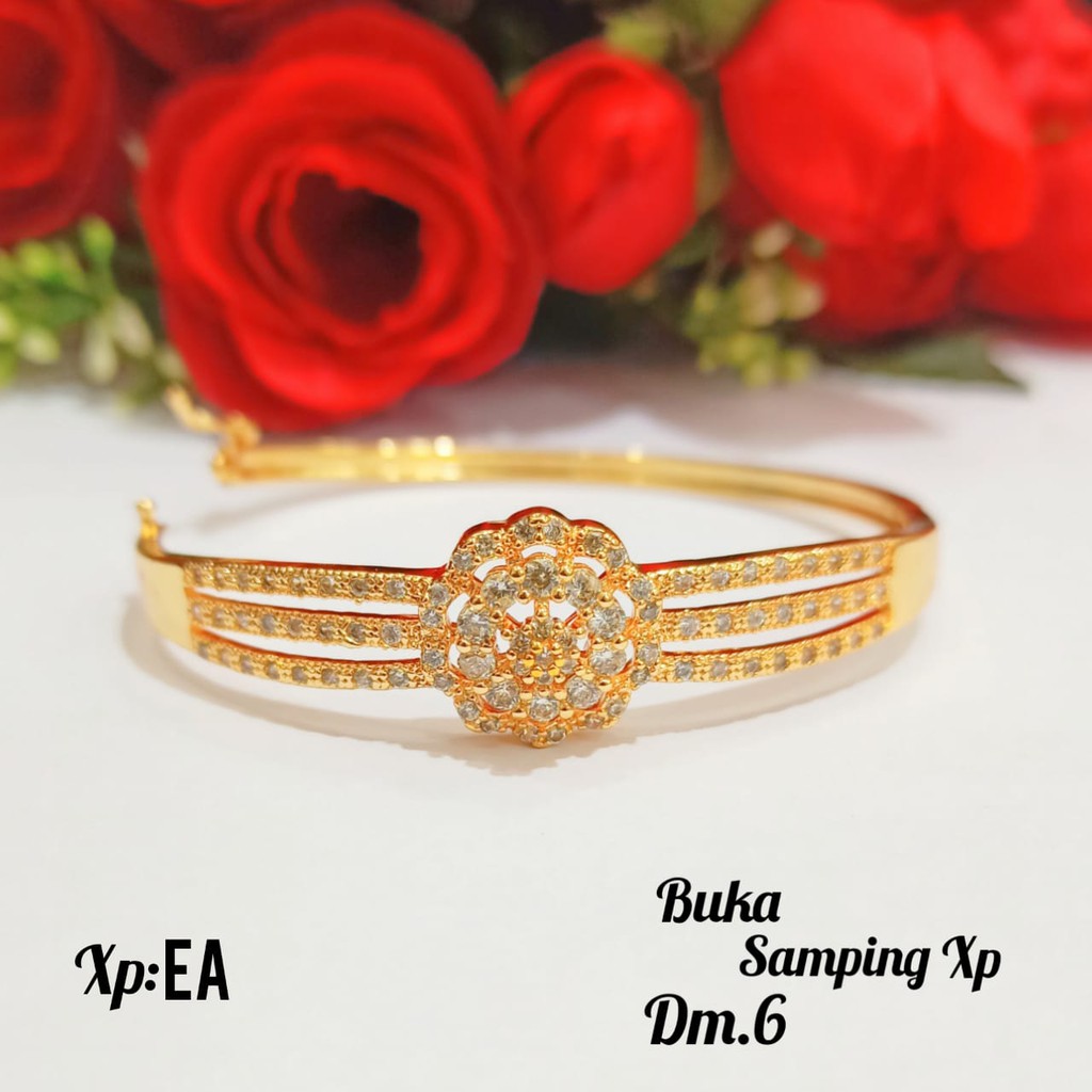 Gelang Dewasa Full permata zircon mewah menawan gold&amp;silver, tidak karat COD