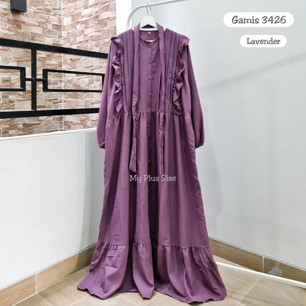 Gamis Polos Jumbo 3426, Ld 132 &amp; 145 cm