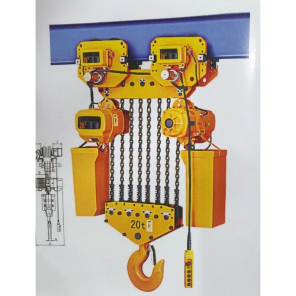 electric chain hoist plus trolley 15 ton x 6 meter 380 volt hoist electrik elektrik hoist chain