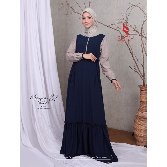 [READY] SEPLY GAMIS MEYRA 87 NAVY GREEN BROWN