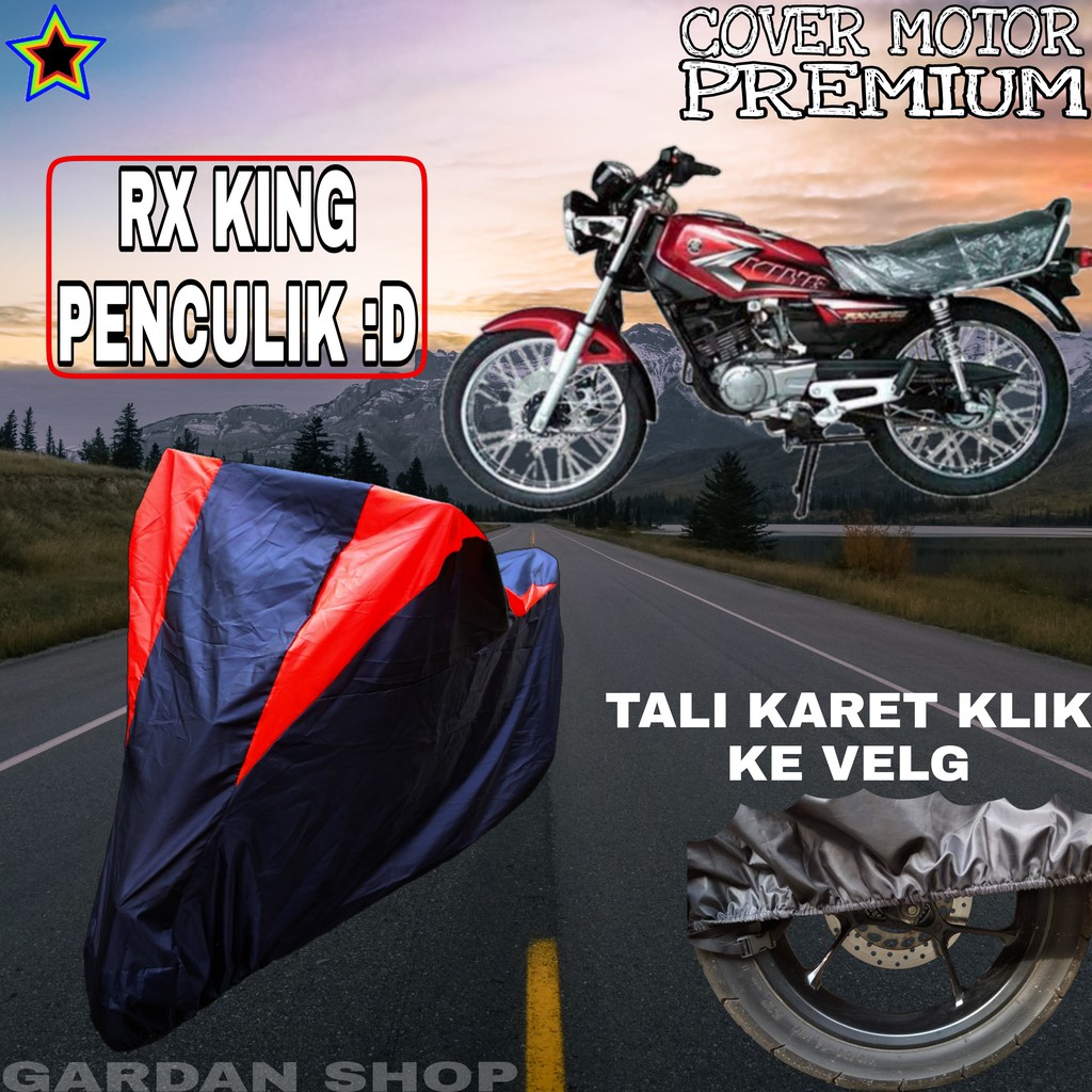 Sarung Motor RX KING PENCULIK :D Hitam MERAH Body Cover Penutup Pelindung Motor Rx King PREMIUM