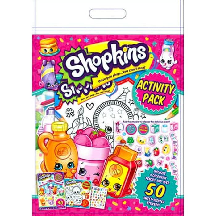 

Shopkins Activity Pack Includes 4 Colouring Pencils