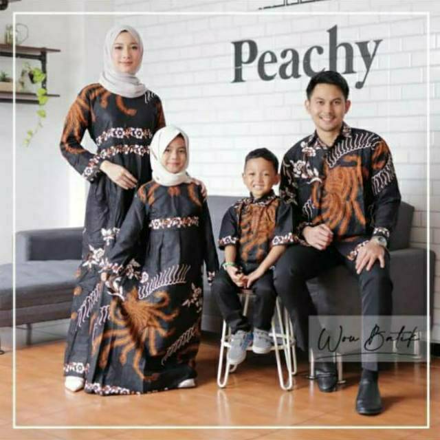 Saroja (052) Couple Keluarga Batik Gamis Batik Katun Premium Motif AHY