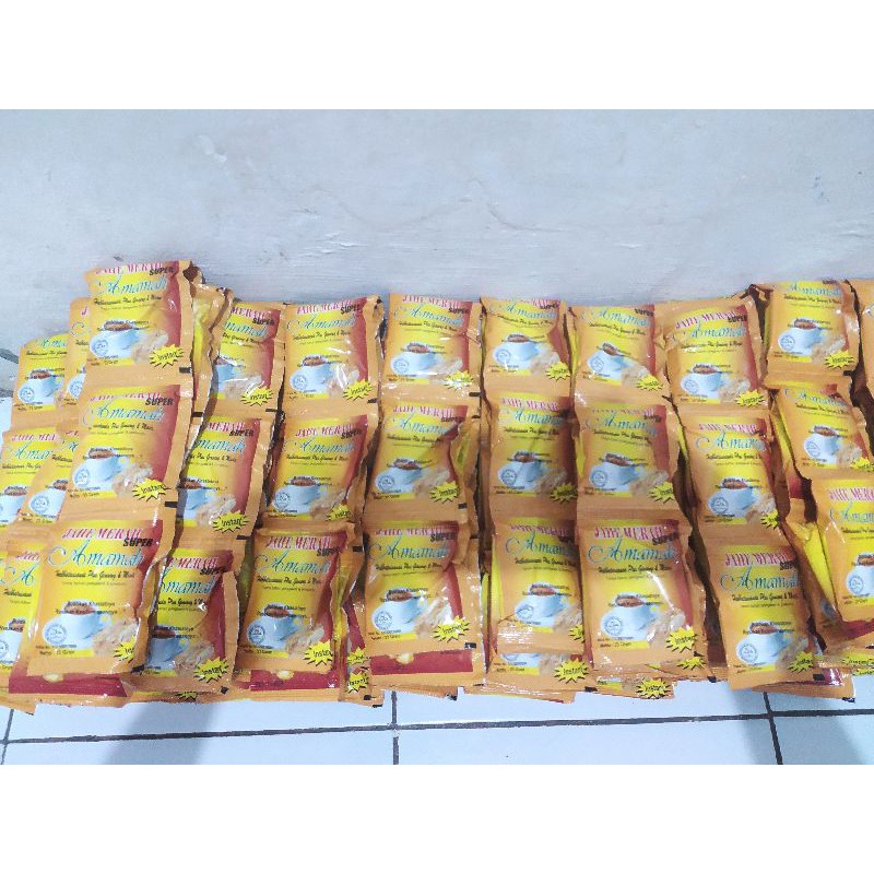 

Jahe Merah Super Amamah/1Renteng(12pcs) Extra Ginseng&Madu