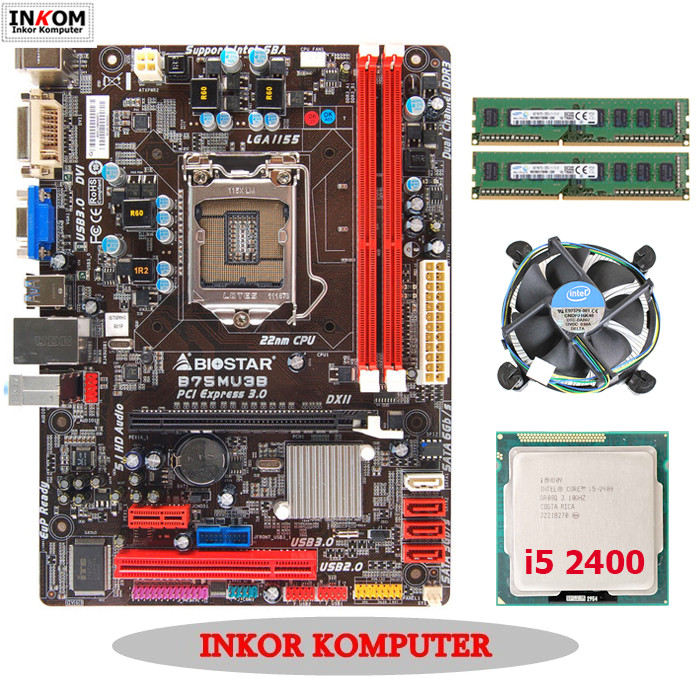 Mainboard Mobo Motherboard LGA 1155 B75 + Processor Core i5