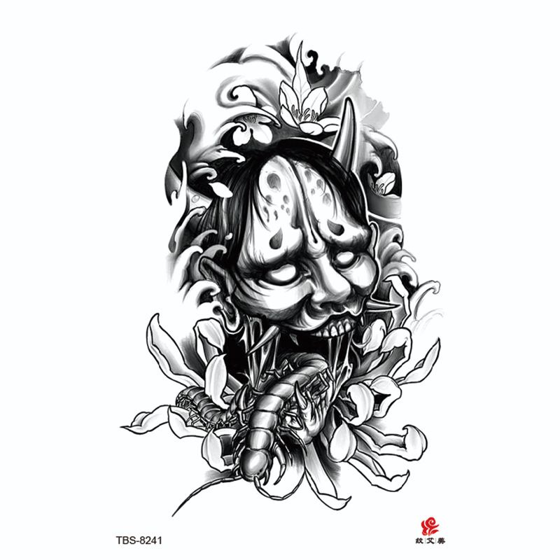 Tatto temporer TBS Baru Ukiyo-e Geisha Fashion Khusus Buatan Tato Lengan Setengah Air MODEL TBS-8241