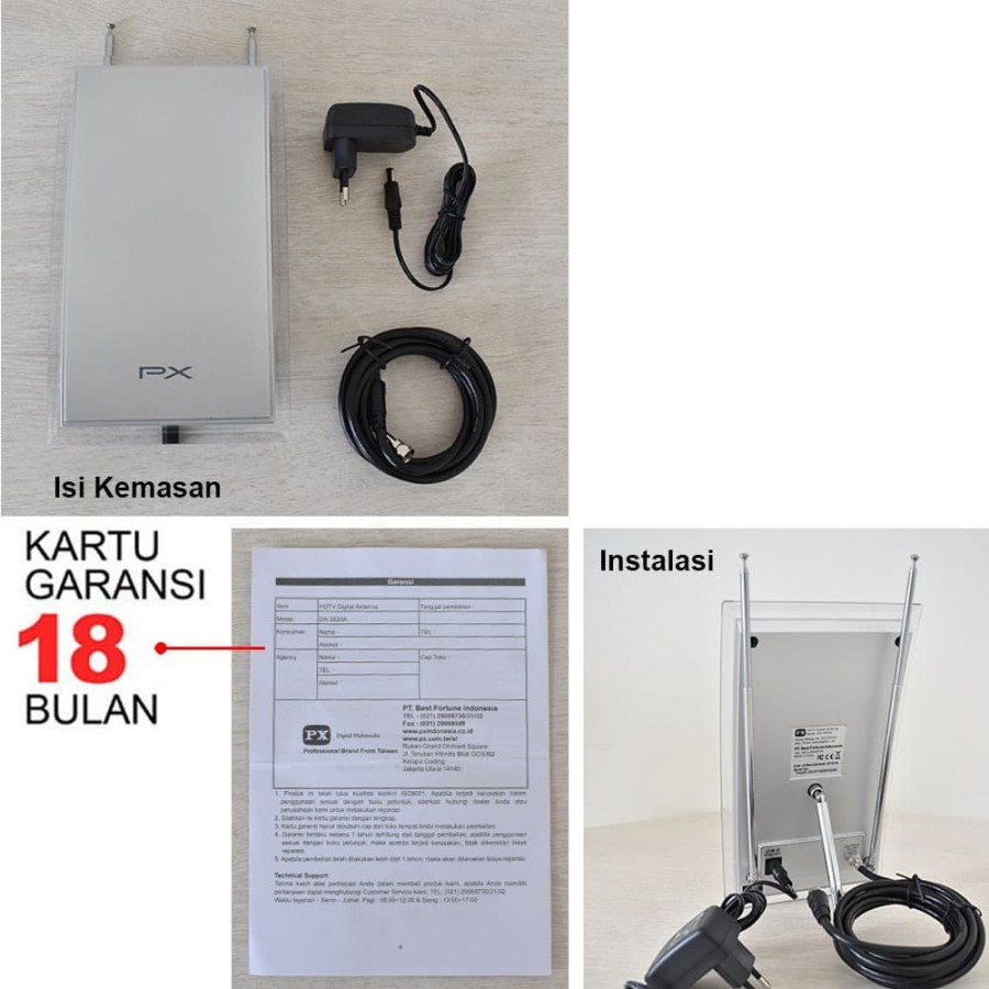 Antena TV Analog Digital DVB-T2 Indoor Antenna DA-3520A-Silver