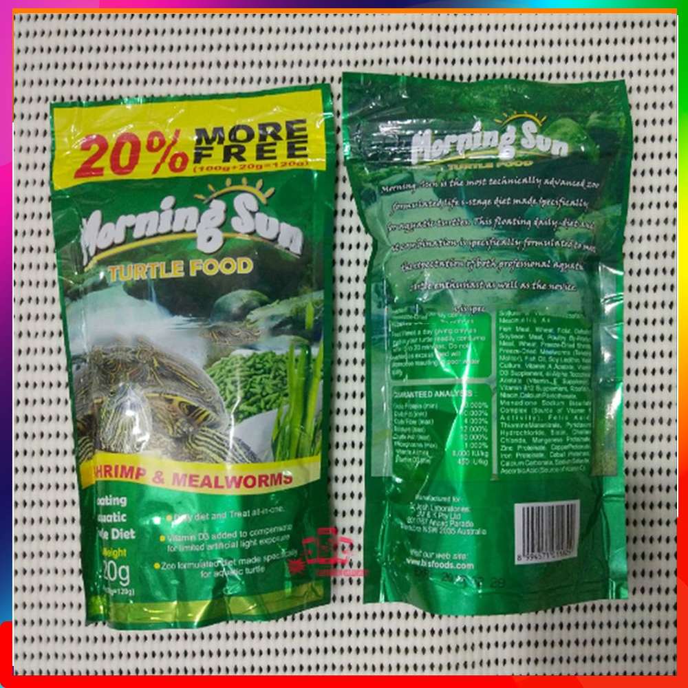 Morning Sun Turtle Food [120 gr] Makanan Kura-Kura Morning Sun ( Buatan Australia 120Gram ) Turtle Food Makanan Kura Kura Pelet Pakan Reptil Kura2