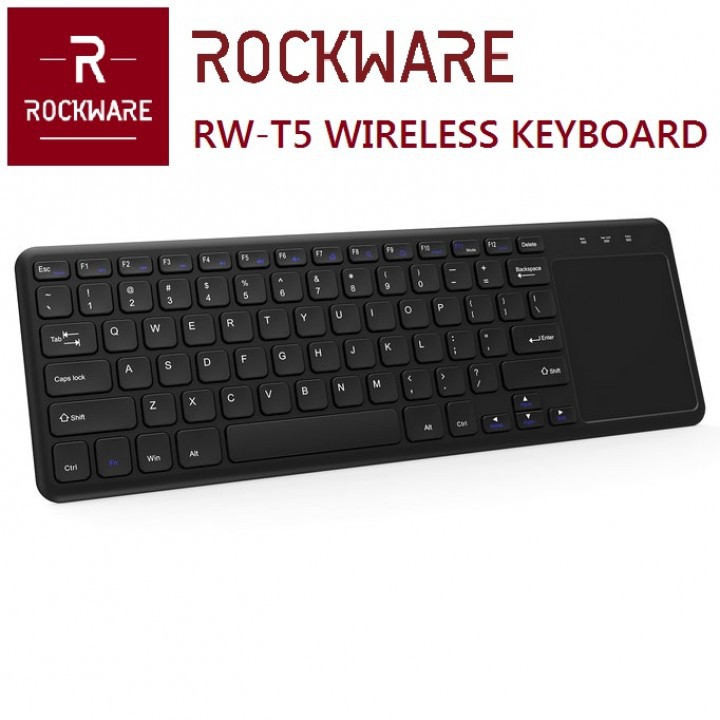 ROCKWARE RW-T5 - 2.4G Wireless Keyboard with Touchpad  - Slim Design