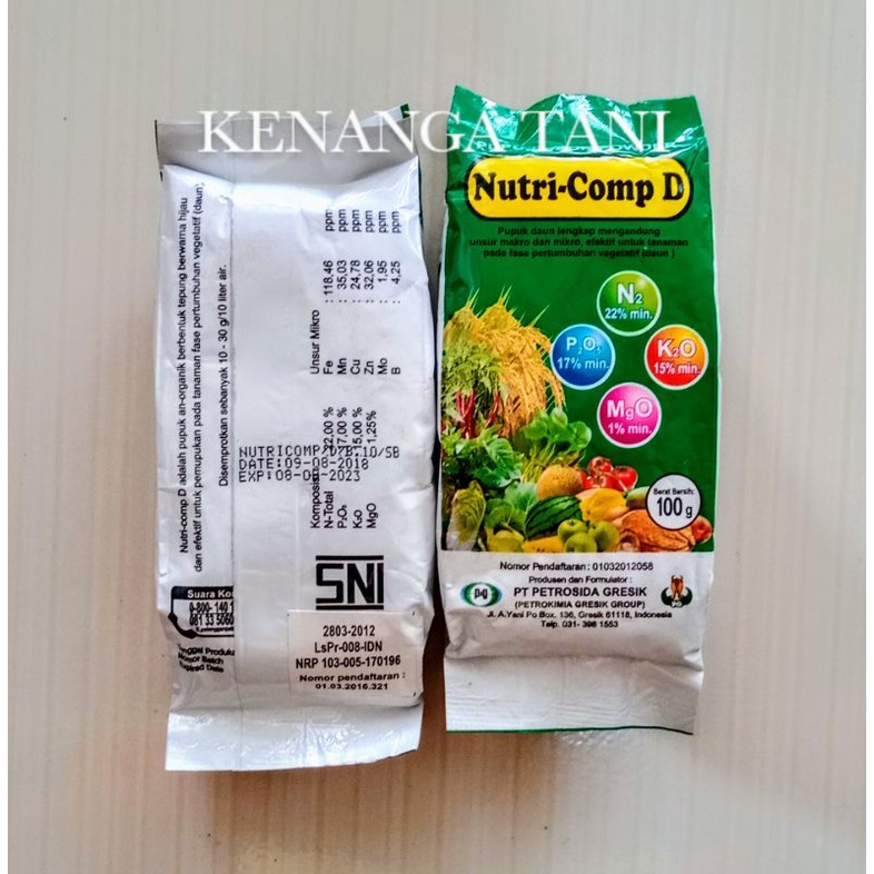 Pupuk Daun Nutricomp D Kemasan 100gr