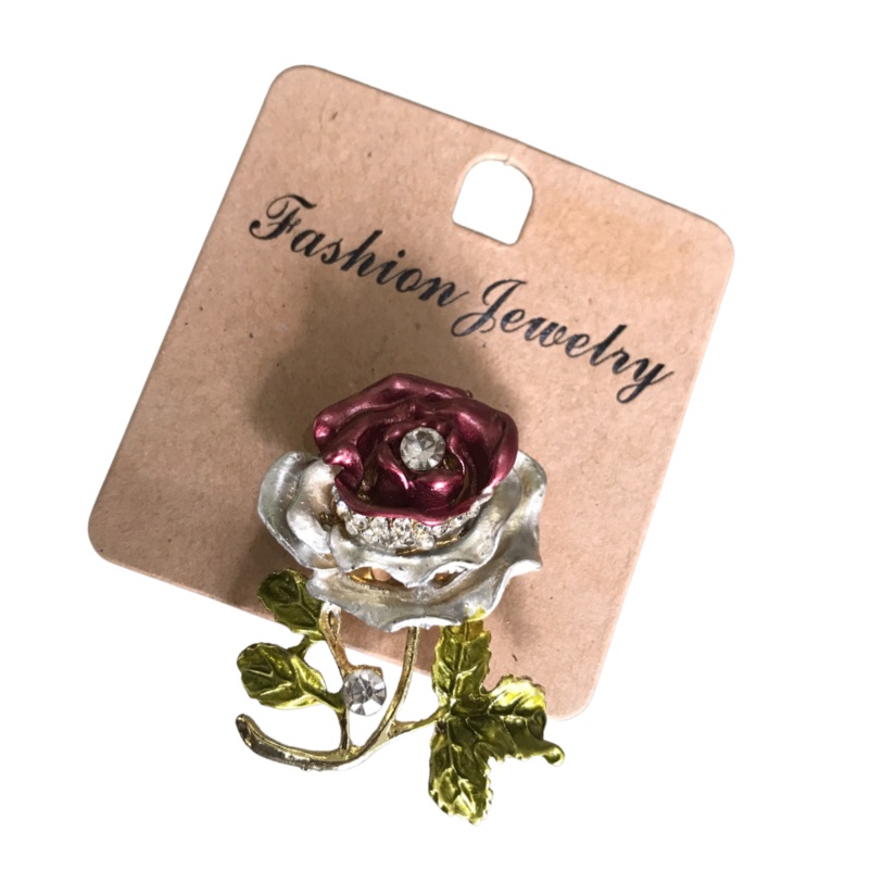 Bros Aksesoris Hijab / Jilbab / Baju / Kebaya - Bunga Mawar Merah