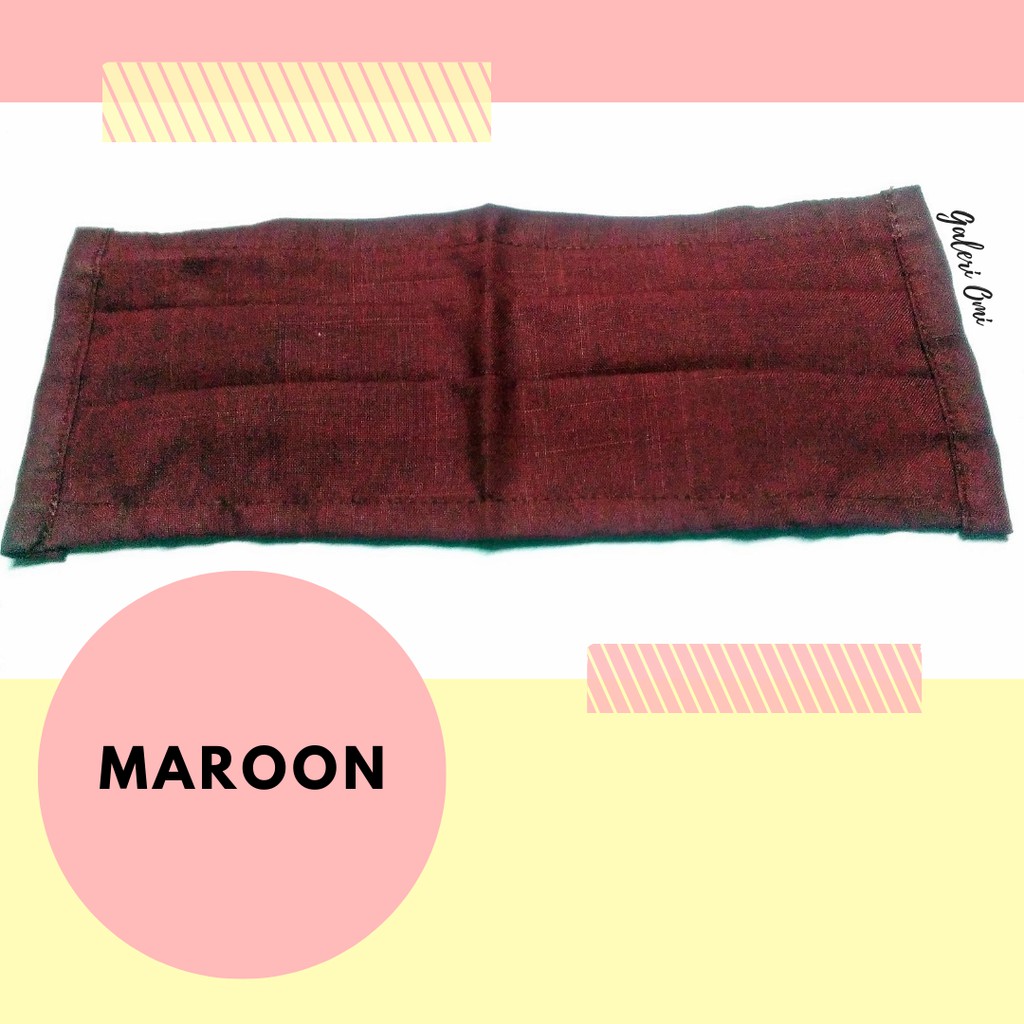 Masker Kain 3ply Bahan Katun - Maroon