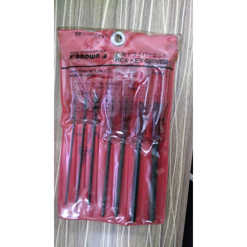 BROWN D-60SB HEX KEY DRIVER SET 1-5-6MM