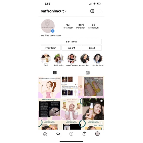 akun instagram 188k & 170k followers cocok untuk jualan / jadi selebgram