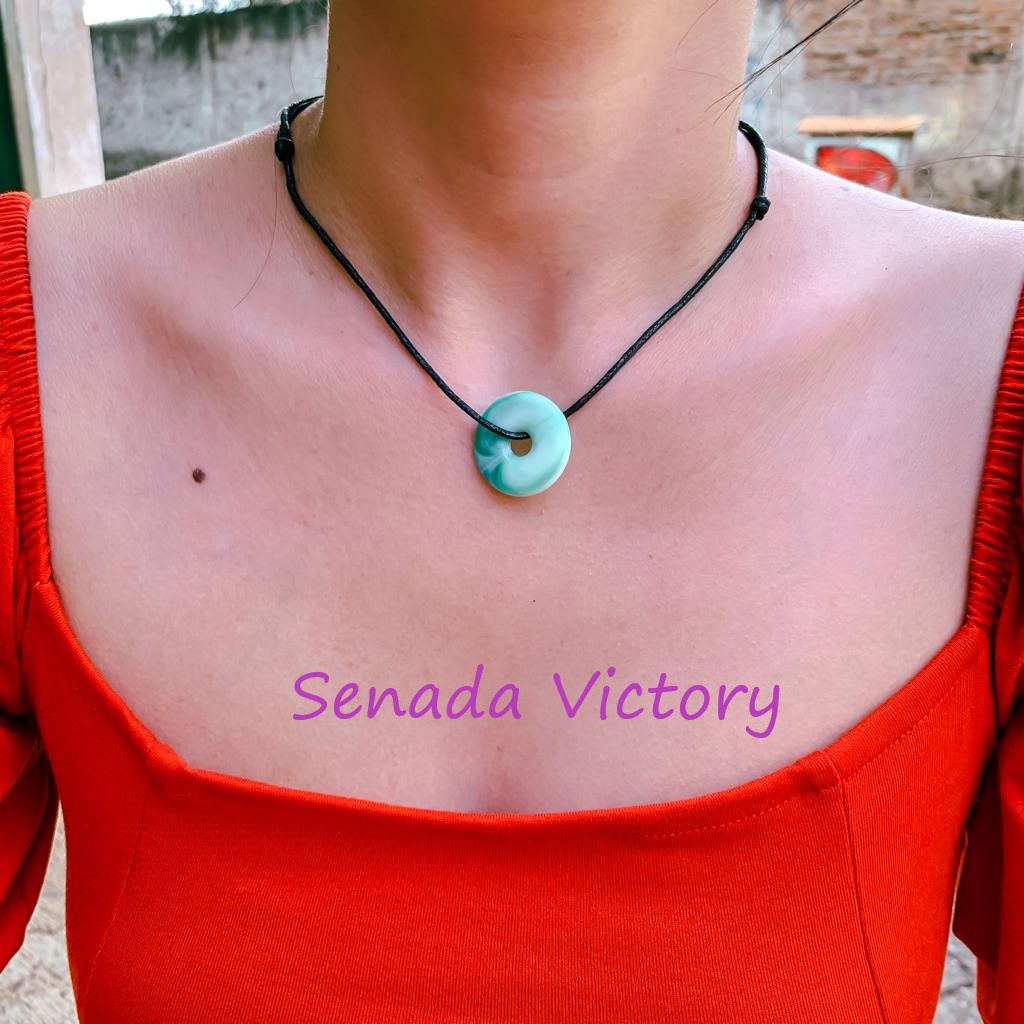 Senada Victory Kalung Tali Liontin Koin Giok Aksesoris Wanita SKTM02