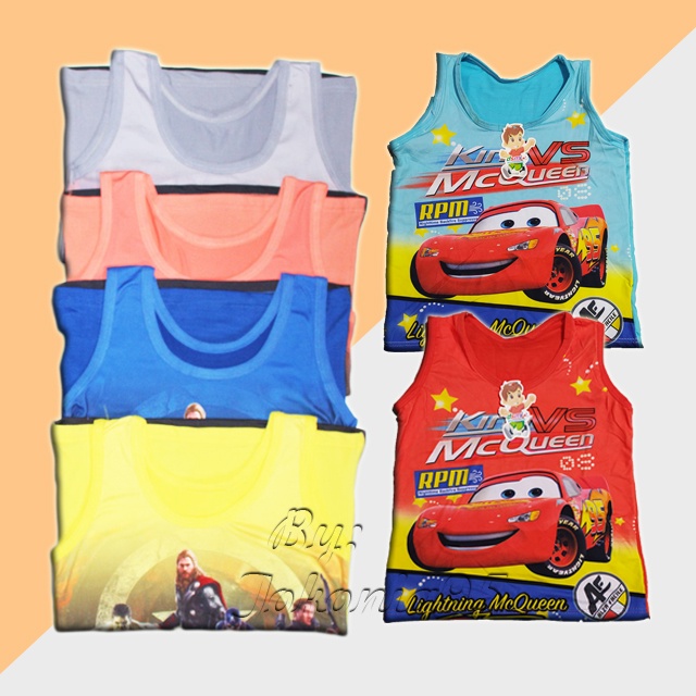 Singlet Anak Cowo Karakter TK SD - Kaos Dalam Anak Laki-Laki