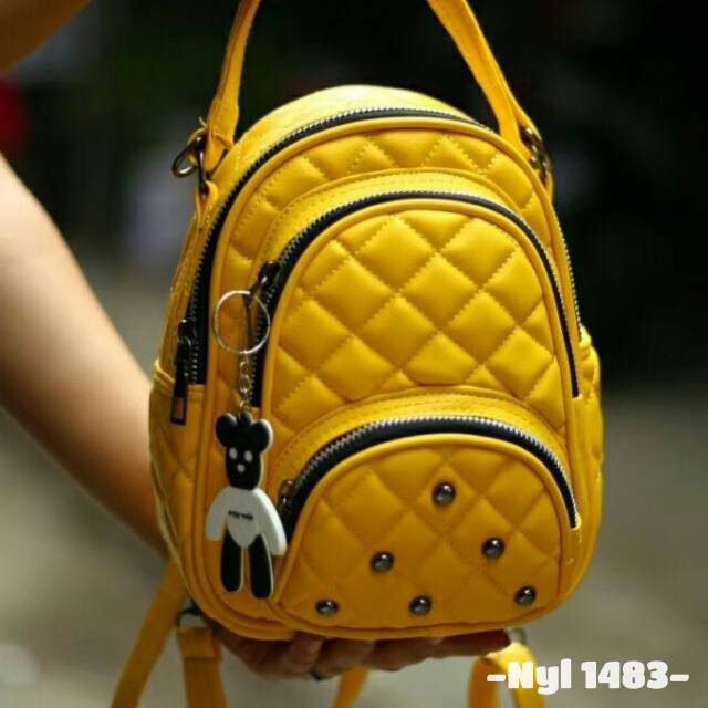 &quot;aurabagss&quot; - Tas Selempang Gendong Mini Wanita 3 Ruang Tas Selempang Tas Gendong Tas Murah Semi Import Motif Bordir Sling Bag Remaja Wanita Kekinian Ala Korea