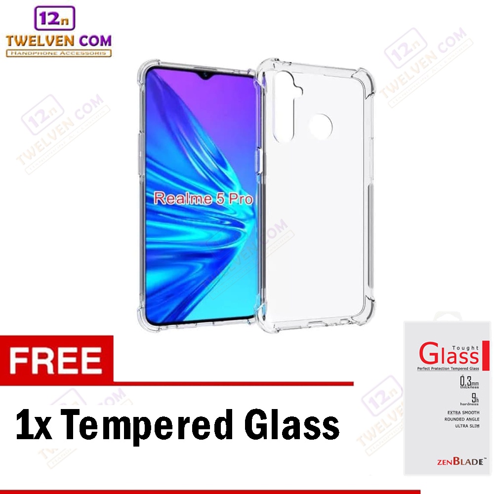 [FLASH SALE] Case Anti Crack Anti Shock Softcase Realme 5 Pro - Free Tempered Glass