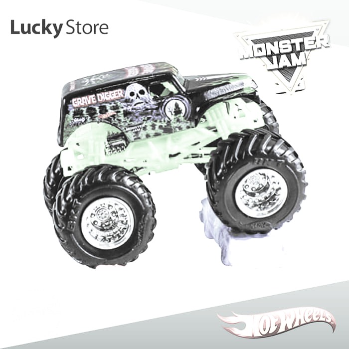 DIJAMIN ASLI  Hot Wheels Monster Jam Grave Digger Truck - Recrushable Car 2018