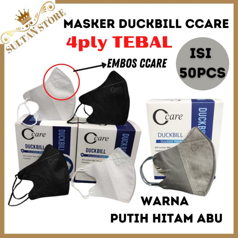 Masker duckbill c care putih hitam abu garis 50 pcs warna abuabu abu2 murah masker duckbil c care ab