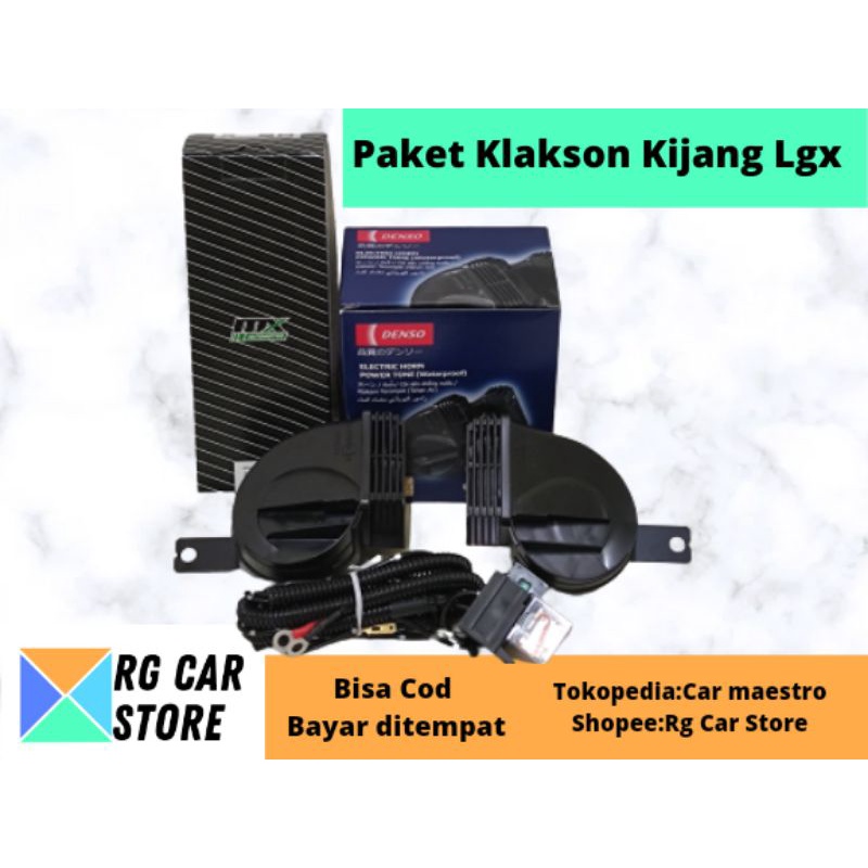 PAKET KLAKSON KIJANG LGX DENSO KEONG TUTUP ORIGINAL DENGAN KABEL RELAY