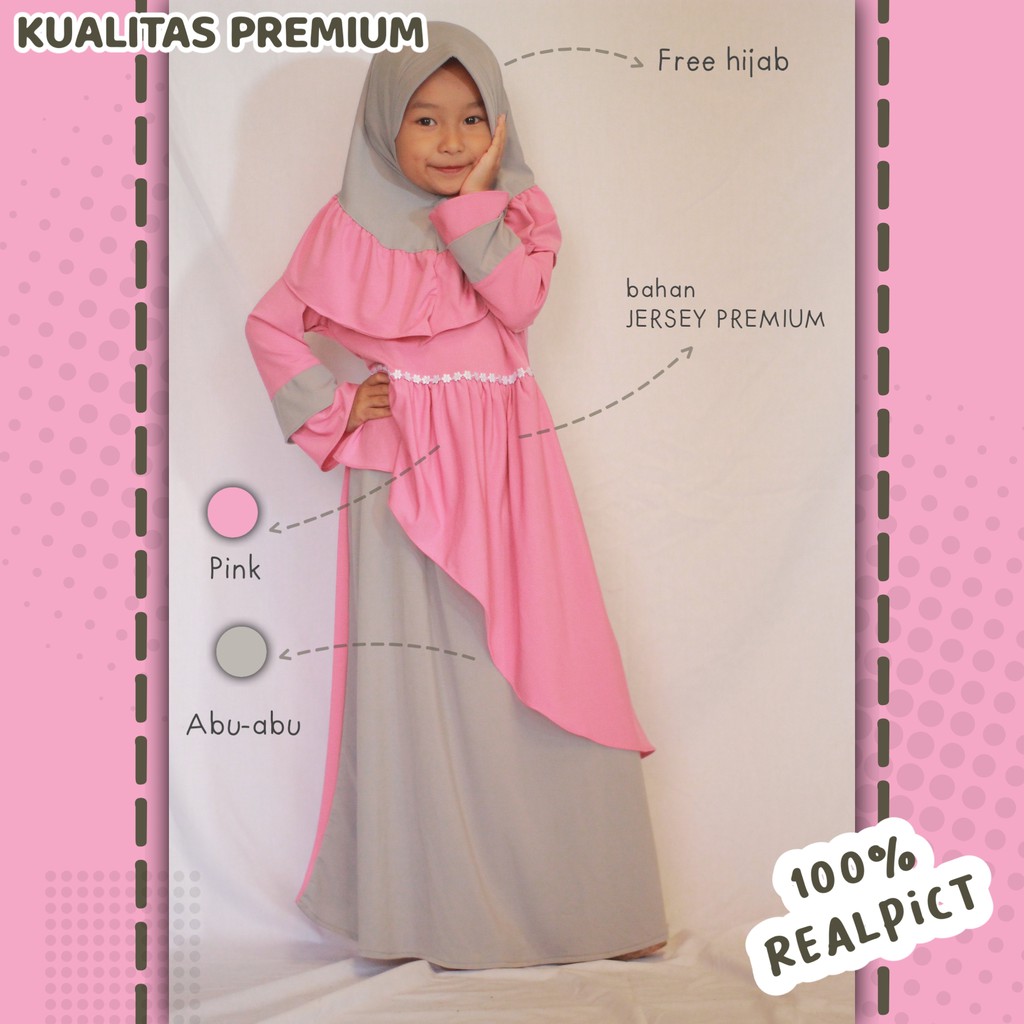 baju Gamis  anak  umur  0 1 2 3 4 5 6 7  tahun  busana muslim 