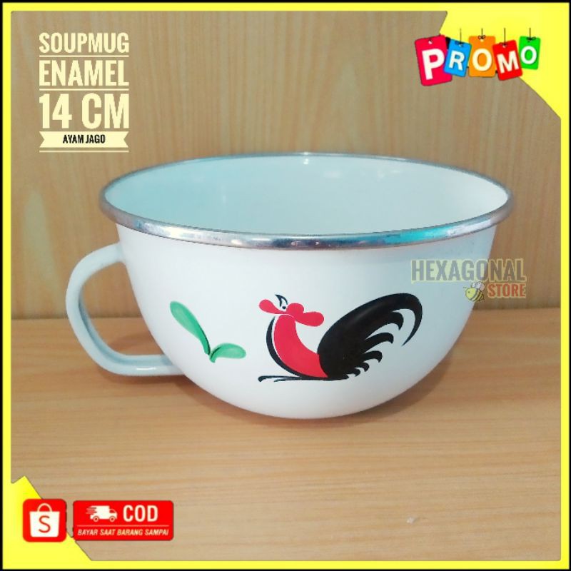 Jual Mug Gelas Sop Kedaung Enamel Ayam Jago Shopee Indonesia 1100