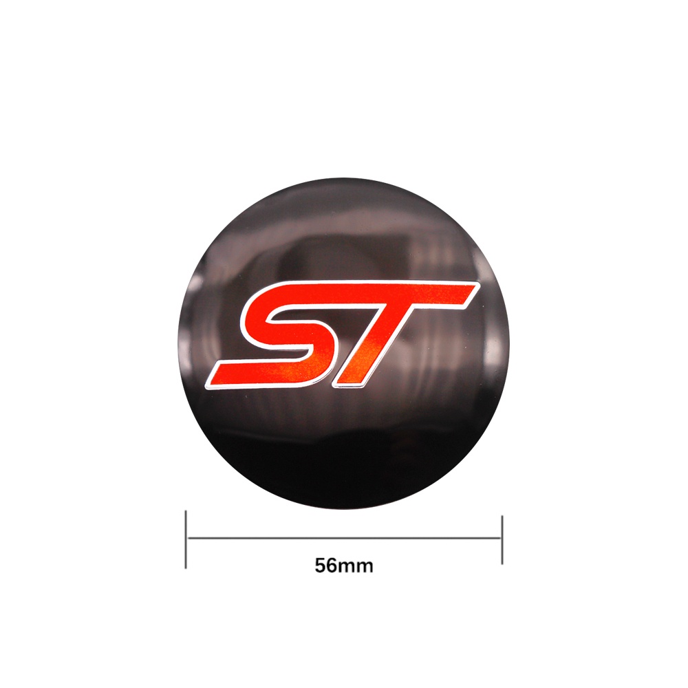 4pcs Stiker Cover Hub Tengah Roda Mobil Logo Ford ST 56mm Untuk Fiesta Ecosport 2009-2015 Focus