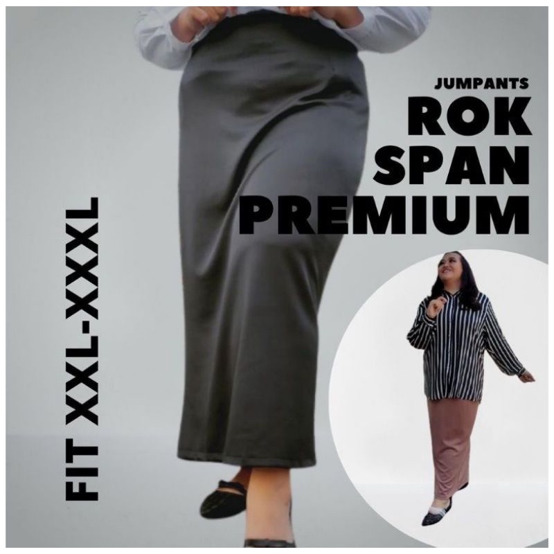 rok span panjang maxi skirt big size xxl xxxl rok kerja formal rok