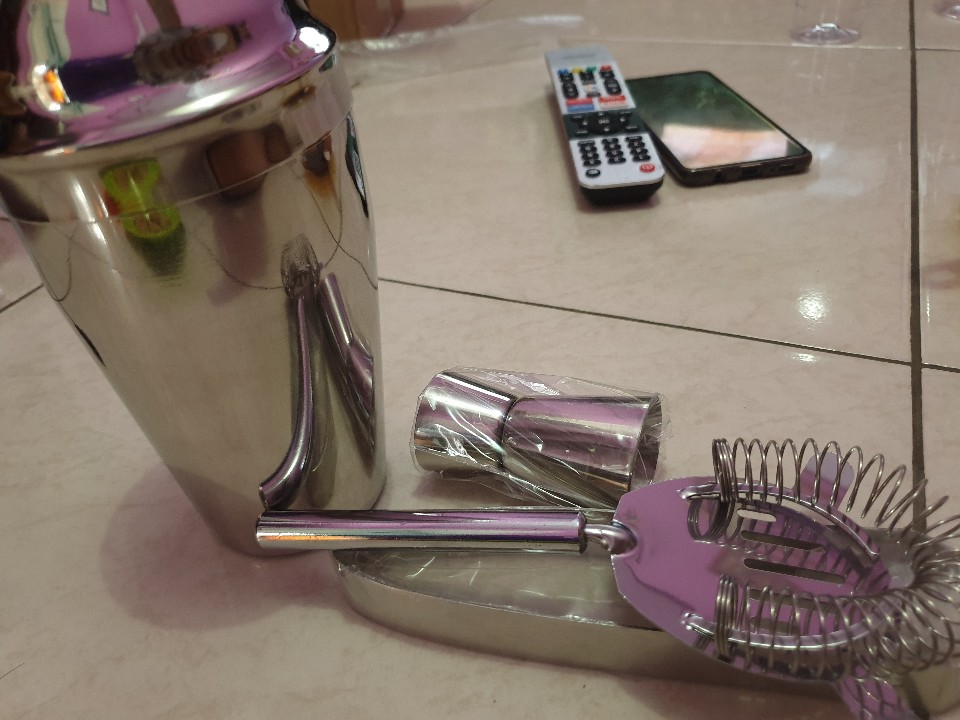 Shaker Minuman Pengocok Minuman Gelas Ukur Bartender Bar Set Cocktail Stainless 5 In 1