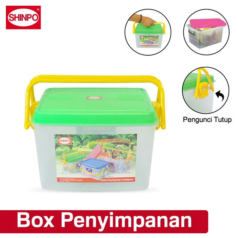 SHINPO Box Penyimpanan Kontainer Plastik 6 L Kotak Donat Trophy Container Box Lock Pengunci Seal SPO