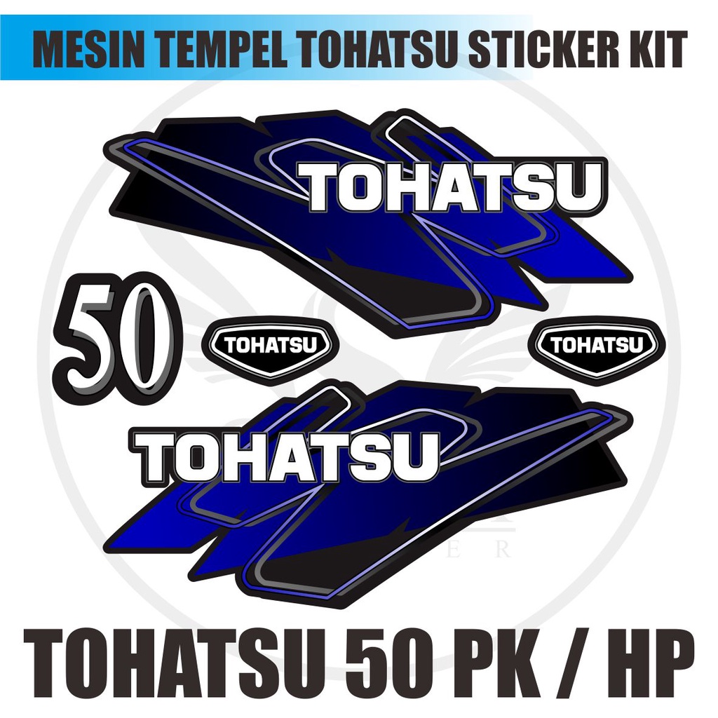 STIKER MESIN TEMPEL TOHATSU 50 HP / TOHATSU STICKER KIT