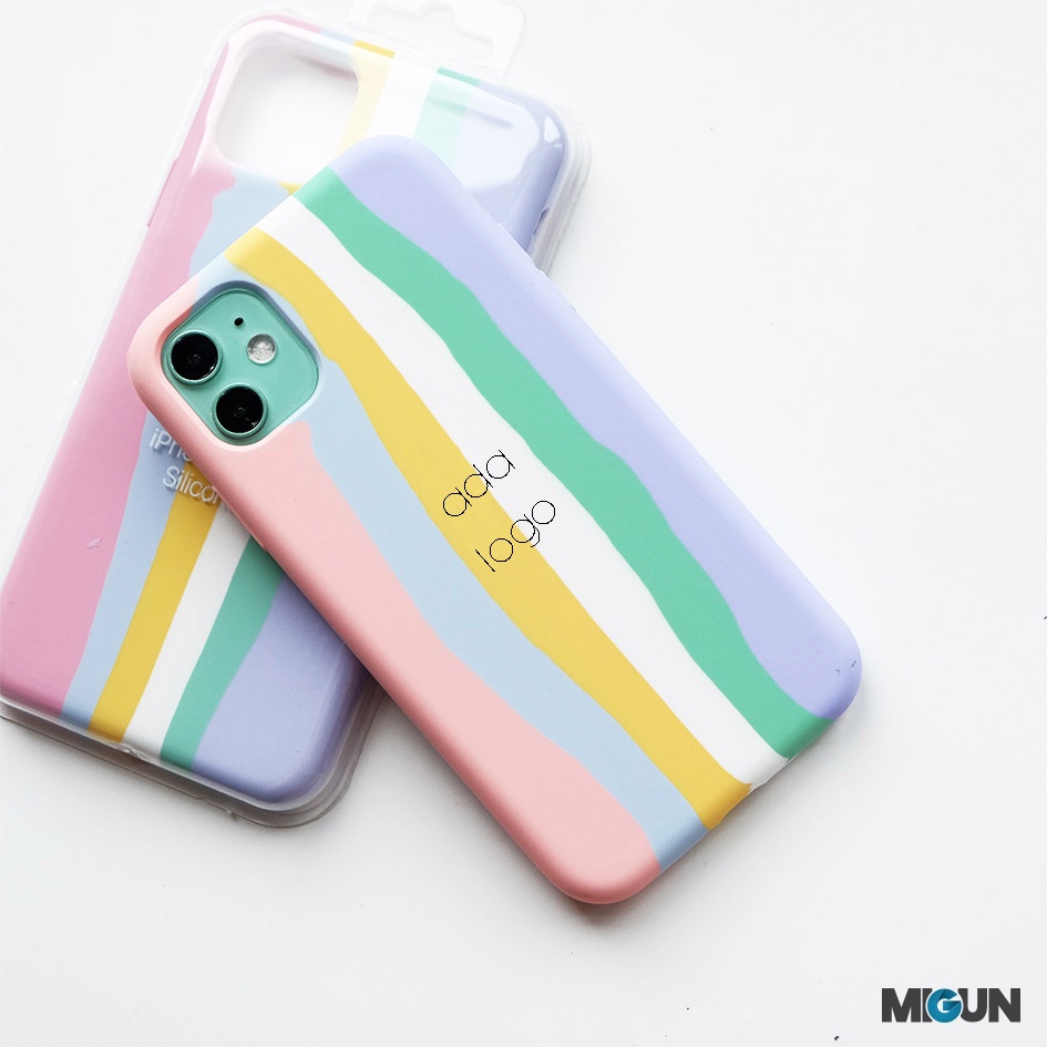 Stripe Cotton Candy Original Silicone - All ip 6 7 8 X XR XSMAX 11 PRO MAX 12 MINI PRO MAX